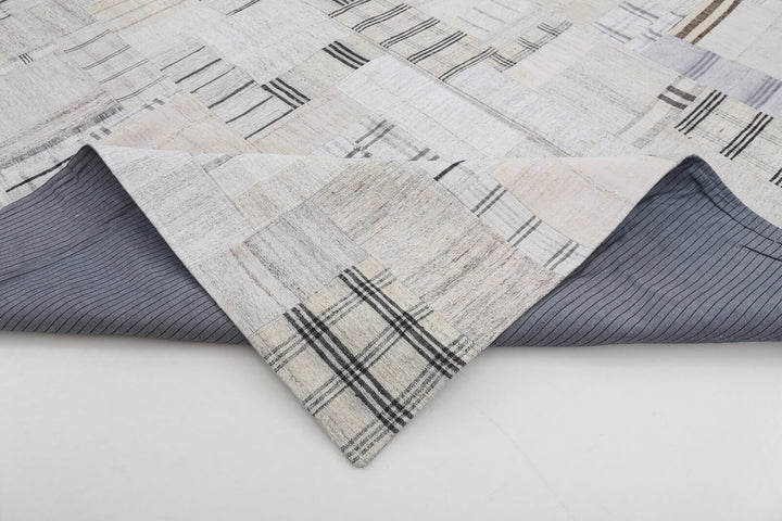 10x13 Beige Kilim Patchwork Rug - 22577