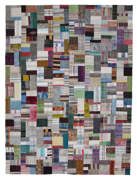 10x13 Multicolor Kilim Patchwork Rug - 22578
