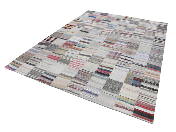 10x13 Beige Kilim Patchwork Rug - 22583