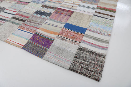 10x13 Beige Kilim Patchwork Rug - 22583