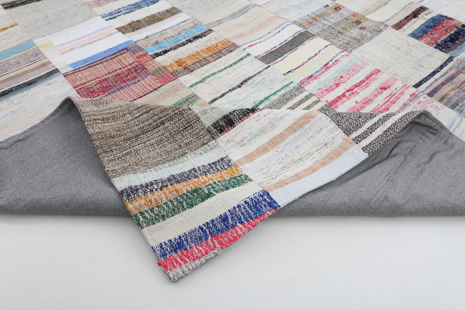 10x13 Beige Kilim Patchwork Rug - 22583