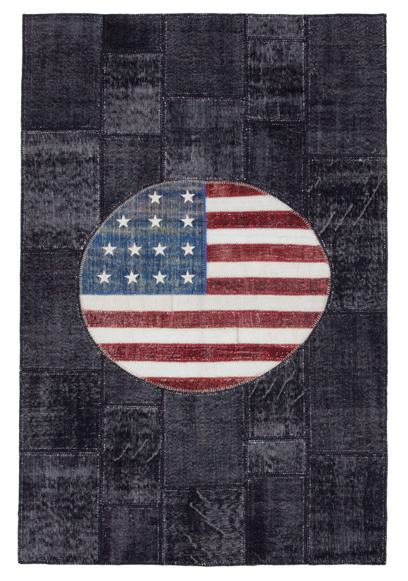 7x10 Usa Flag Patchwork Rug - 22588