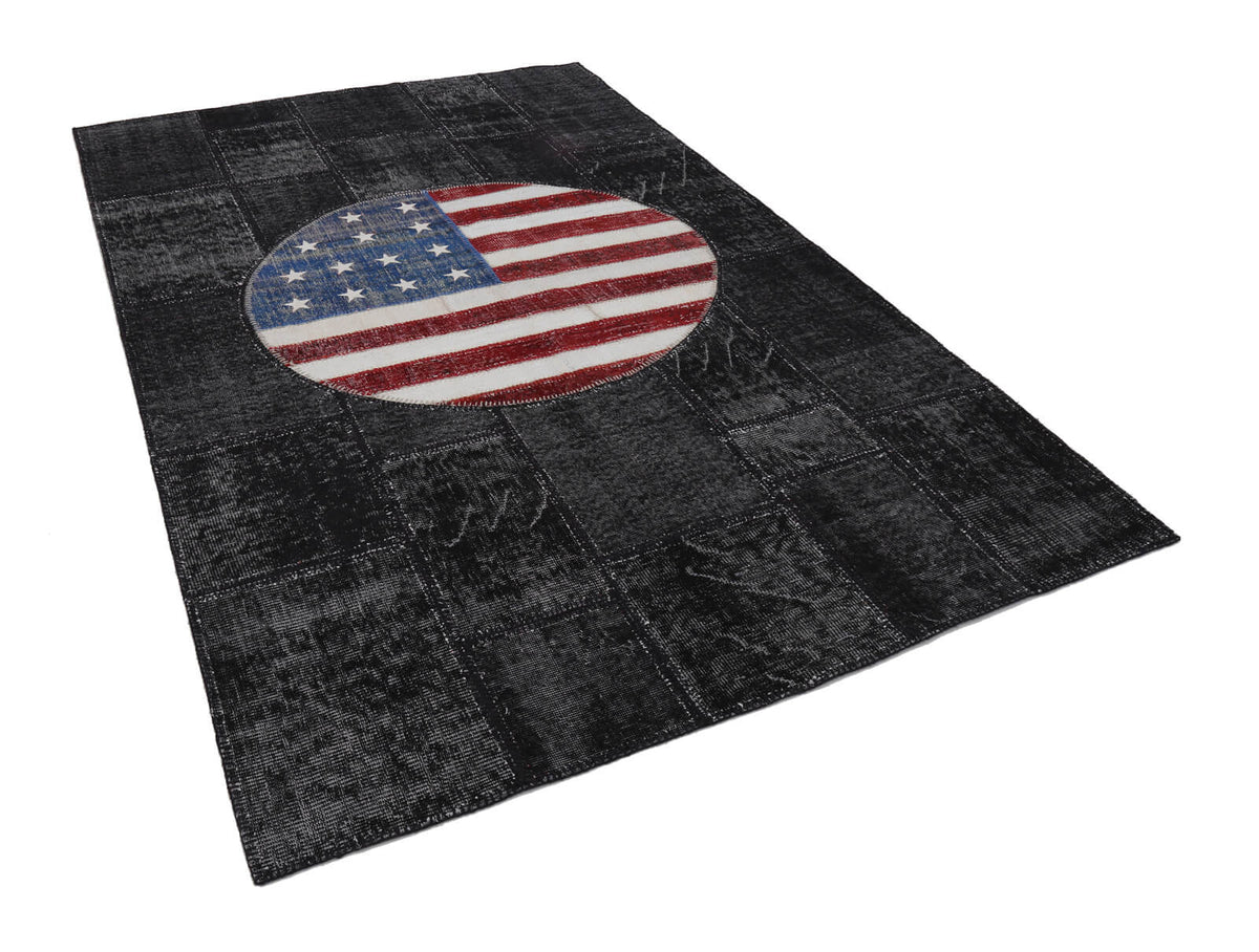 7x10 Usa Flag Patchwork Rug - 22588