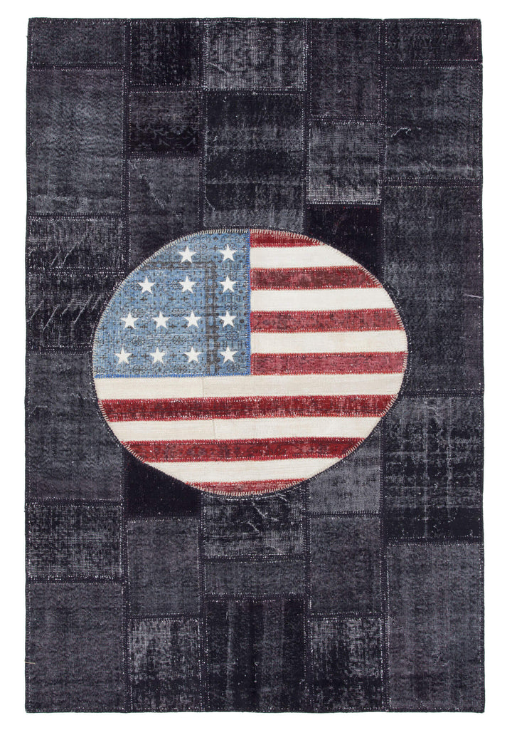 6x10 American Flag Patchwork Rug - 22589