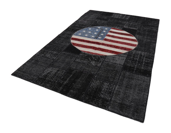 6x10 American Flag Patchwork Rug - 22589