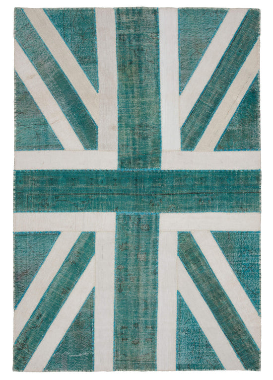 7x10 British Flag Patchwork Rug - 22593