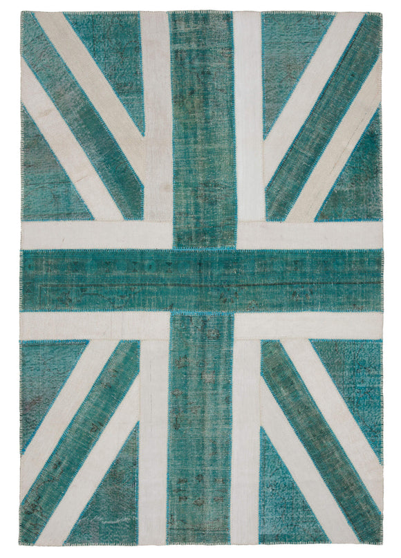 7x10 British Flag Patchwork Rug - 22593