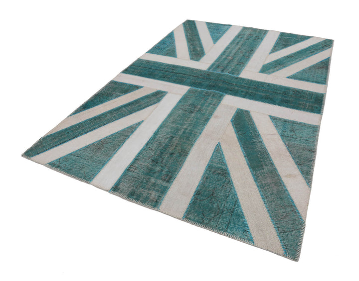 7x10 British Flag Patchwork Rug - 22593