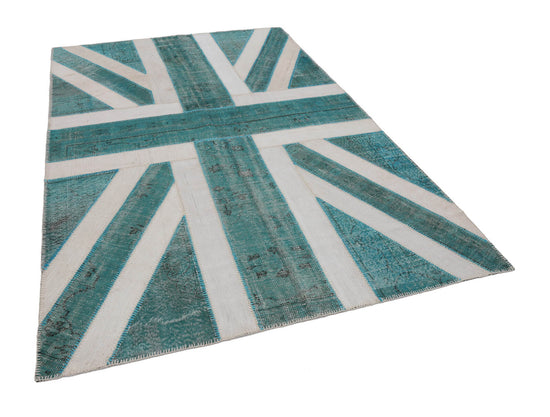 7x10 British Flag Patchwork Rug - 22593