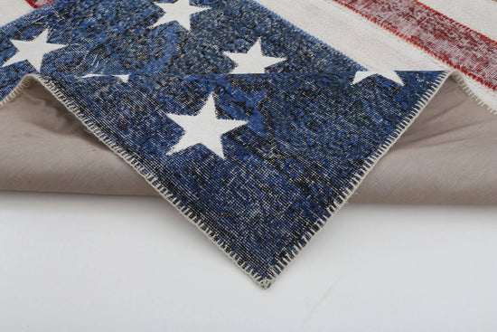 7x10 Usa Flag Patchwork Rug - 22595