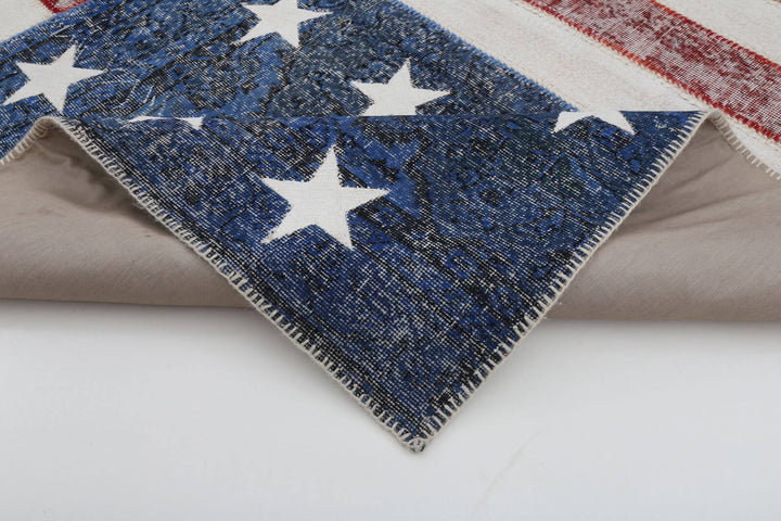 7x10 Usa Flag Patchwork Rug - 22595