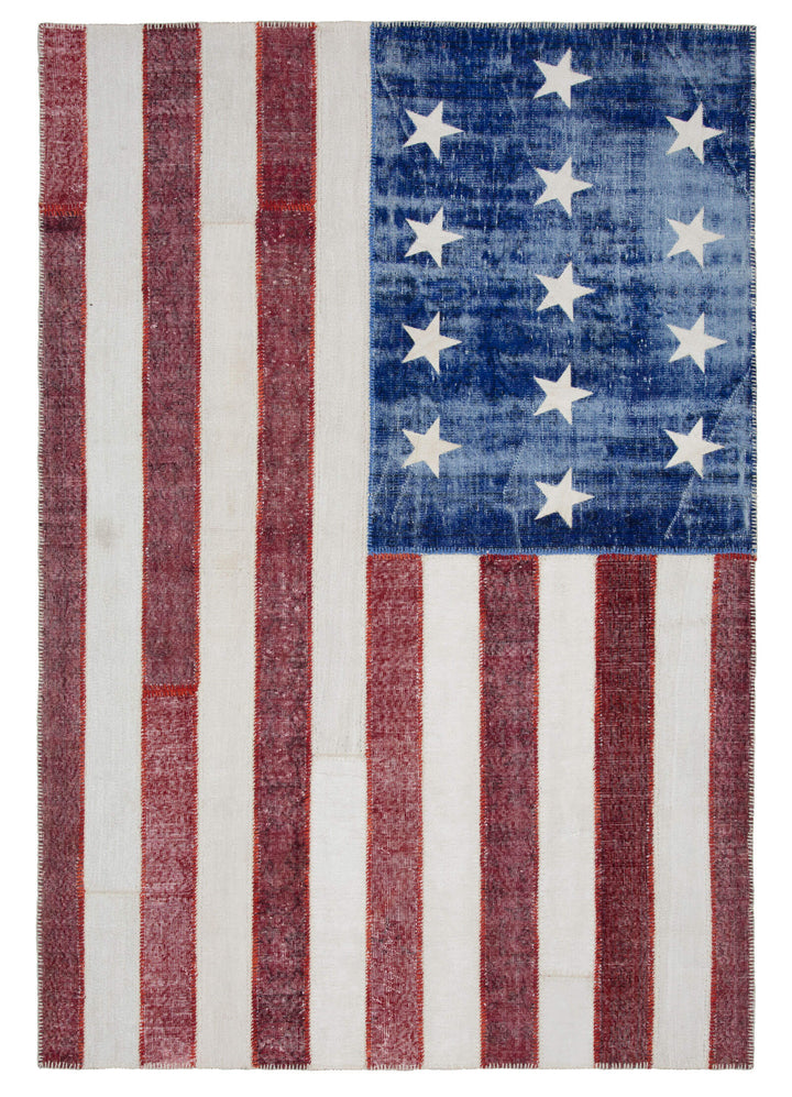 7x10 American Flag Patchwork Rug - 22597