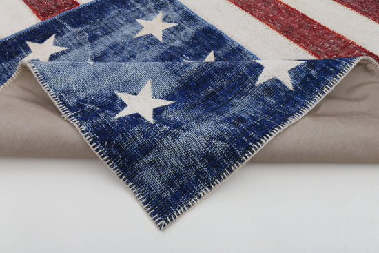 7x10 American Flag Patchwork Rug - 22597