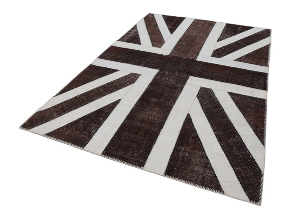 7x10 British Flag Patchwork Rug - 22598