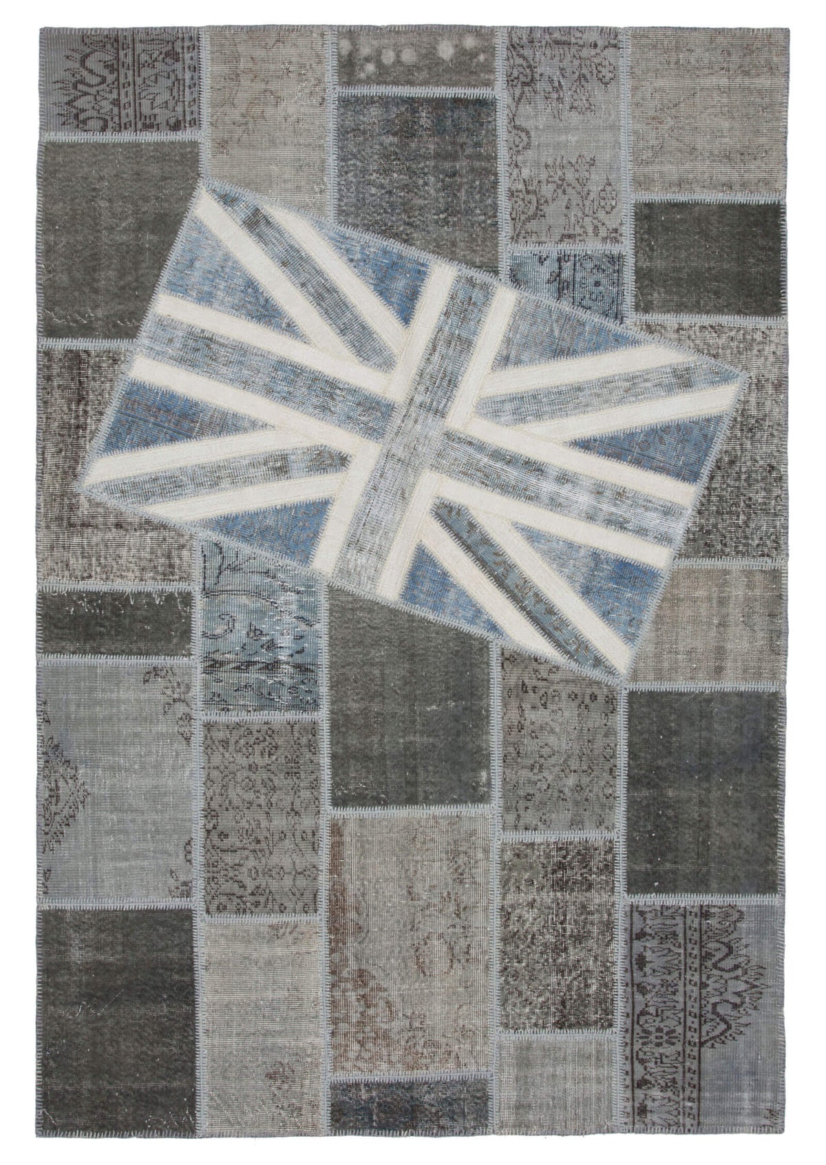 7x10 Uk Flag Patchwork Rug - 22599
