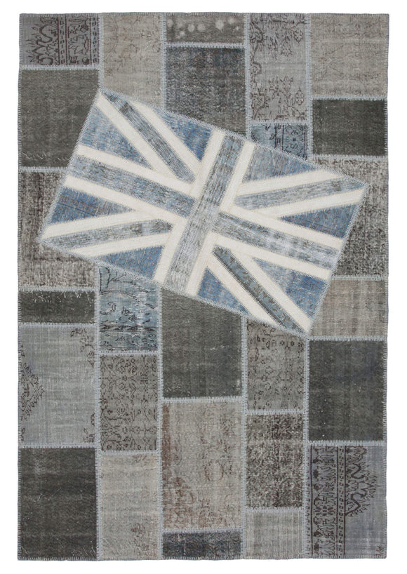 7x10 Uk Flag Patchwork Rug - 22599