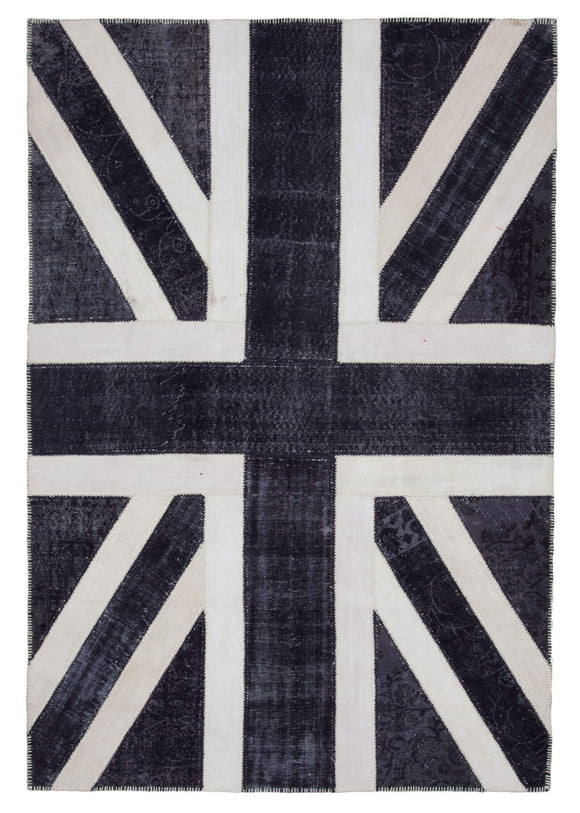 7x10 British Flag Patchwork Rug - 22604