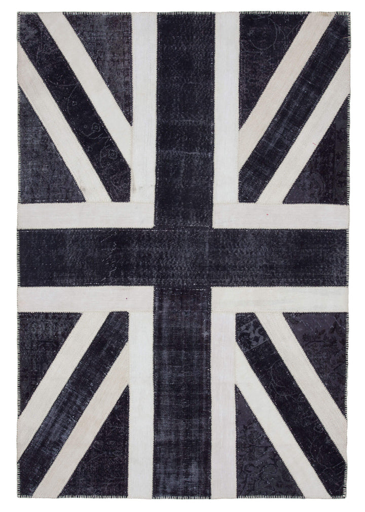 7x10 British Flag Patchwork Rug - 22604
