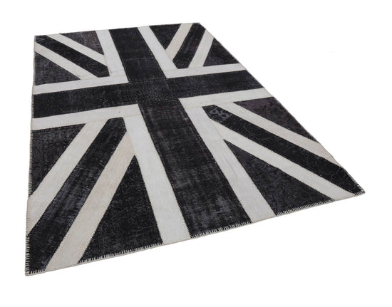 7x10 British Flag Patchwork Rug - 22604
