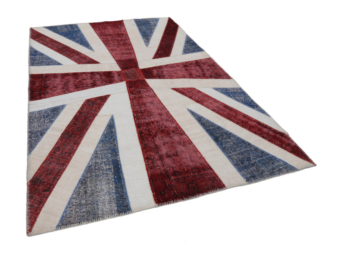 7x10 British Flag Patchwork Rug - 22605