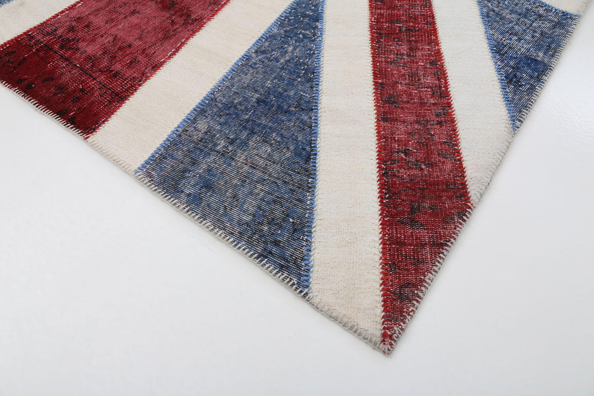 7x10 British Flag Patchwork Rug - 22605