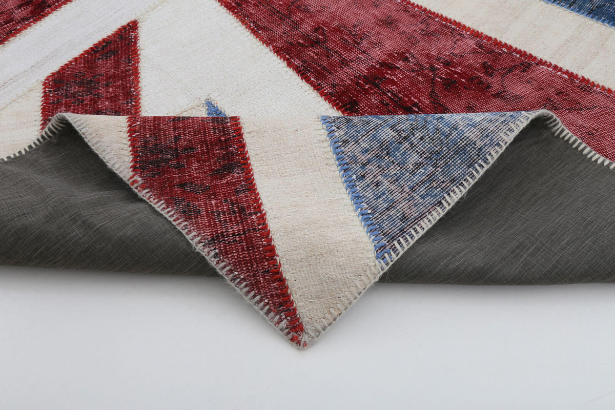7x10 British Flag Patchwork Rug - 22605
