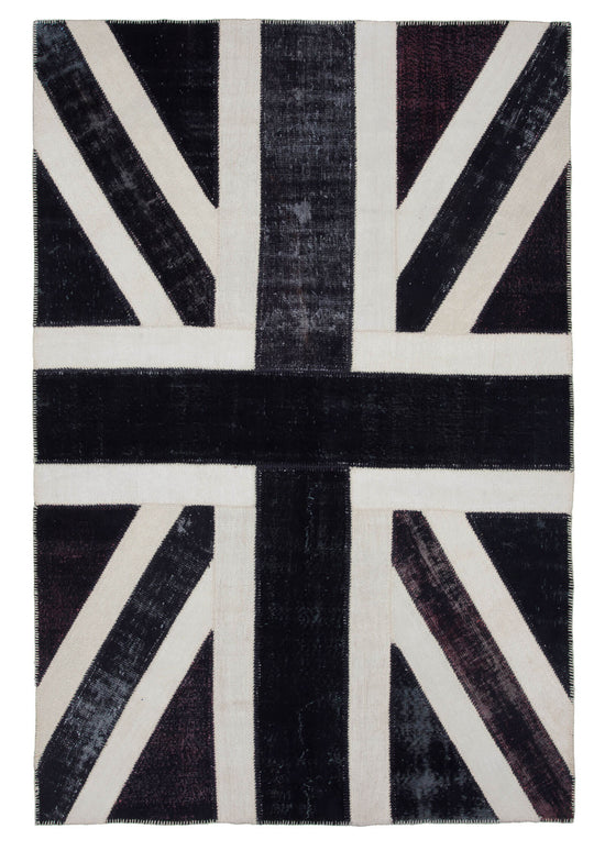 7x10 British Flag Patchwork Rug - 22608