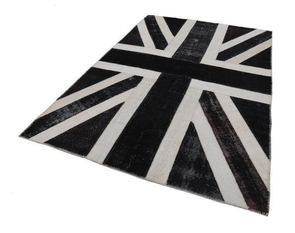 7x10 British Flag Patchwork Rug - 22608