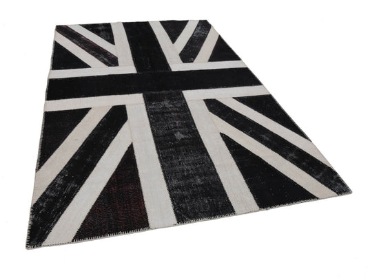 7x10 British Flag Patchwork Rug - 22608