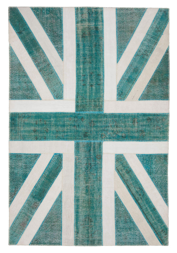 7x10 British Flag Patchwork Rug - 22609