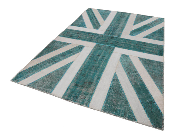 7x10 British Flag Patchwork Rug - 22609