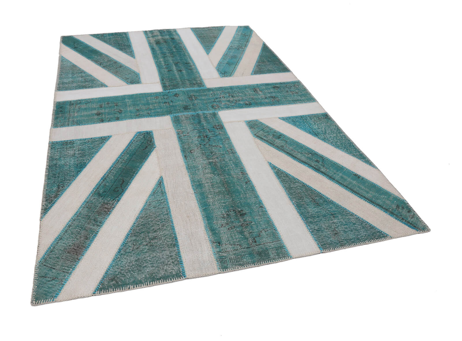 7x10 British Flag Patchwork Rug - 22609
