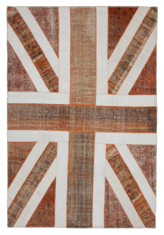 7x10 British Flag Patchwork Rug - 22611