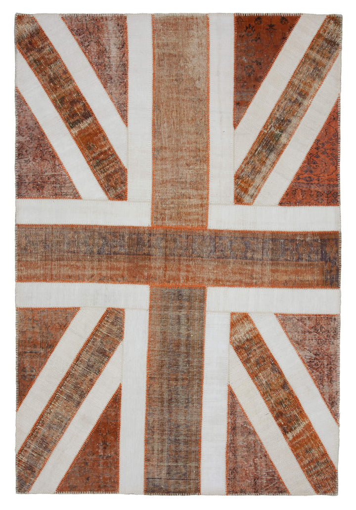 7x10 British Flag Patchwork Rug - 22611