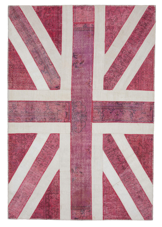 7x10 British Flag Patchwork Rug - 22614