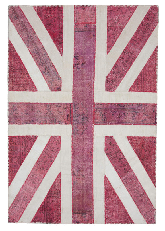 7x10 British Flag Patchwork Rug - 22614