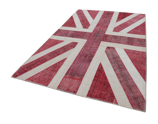 7x10 British Flag Patchwork Rug - 22614