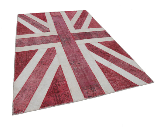 7x10 British Flag Patchwork Rug - 22614
