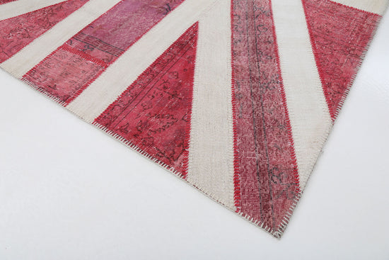 7x10 British Flag Patchwork Rug - 22614