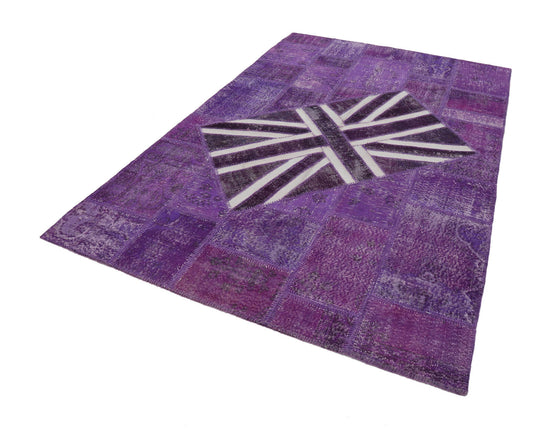 7x10 Uk Flag Patchwork Rug - 22615
