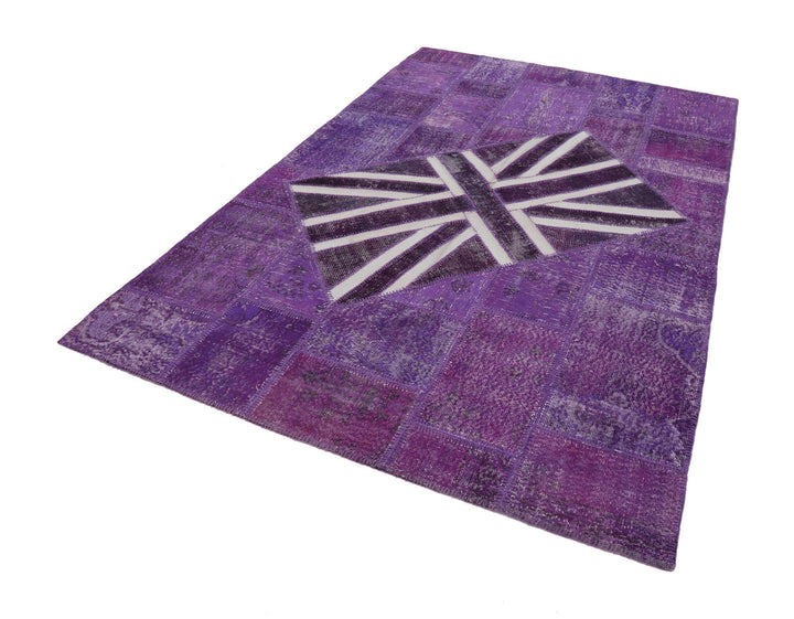 7x10 Uk Flag Patchwork Rug - 22615