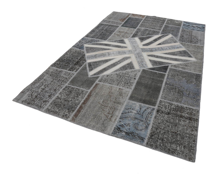 7x10 British Flag Patchwork Rug - 22616