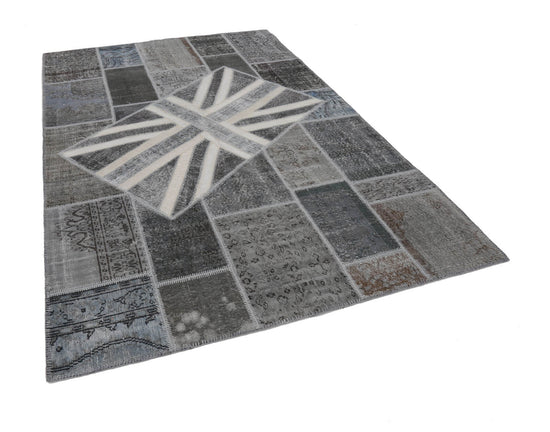 7x10 British Flag Patchwork Rug - 22616