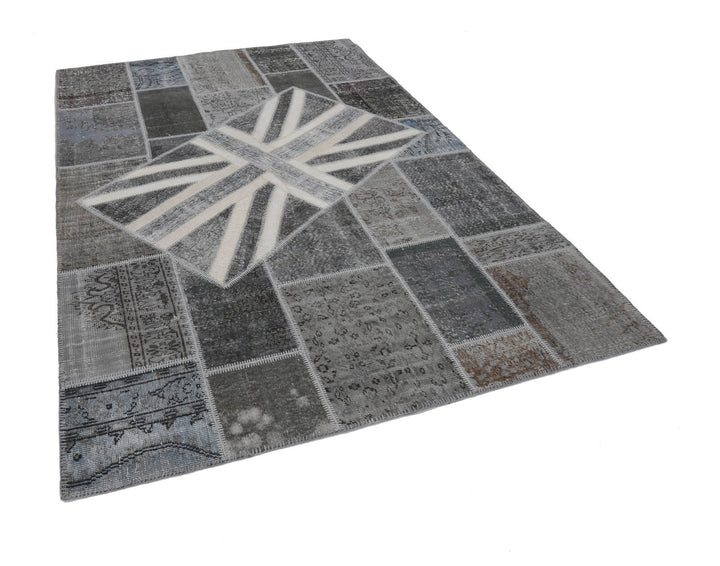 7x10 British Flag Patchwork Rug - 22616