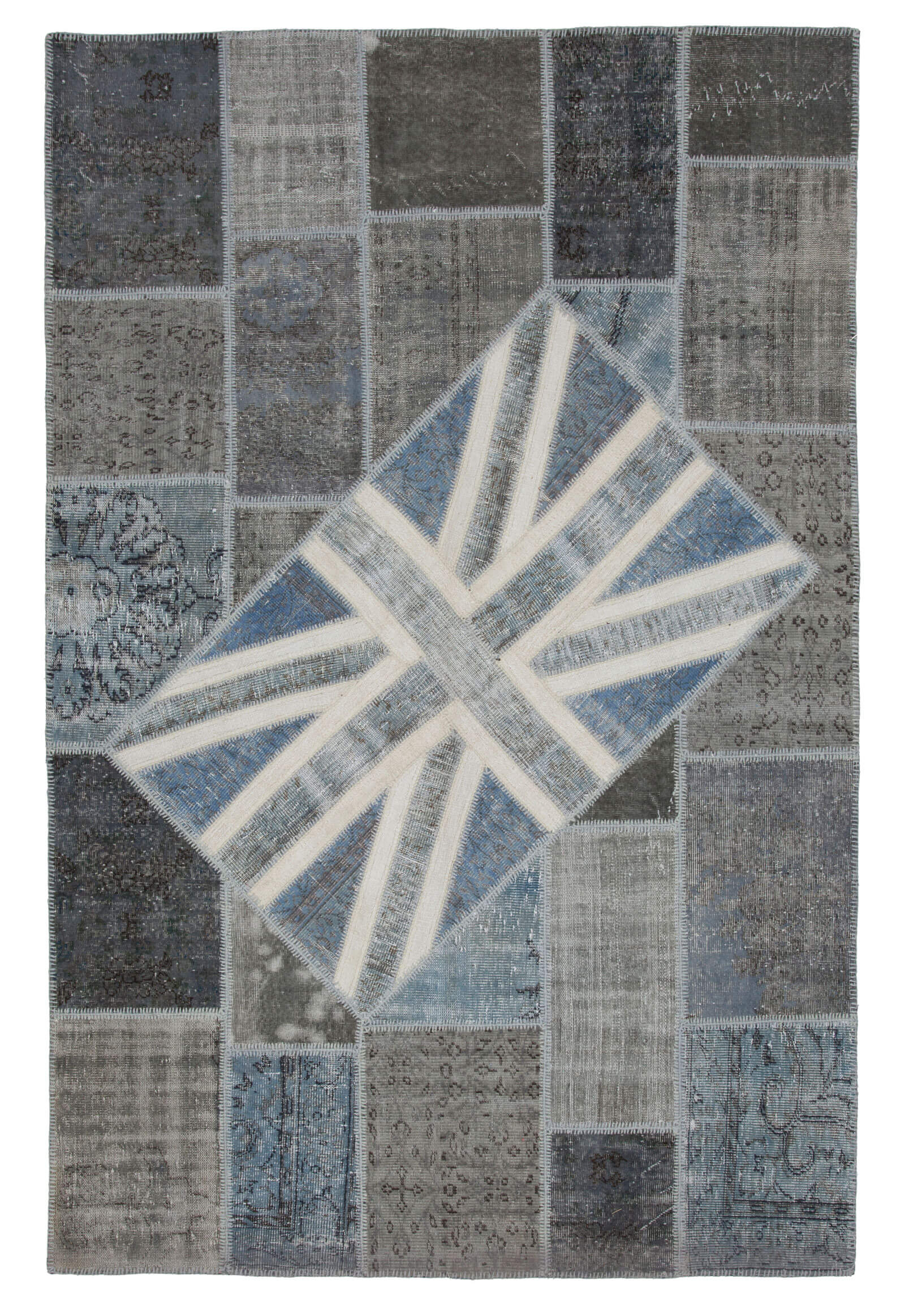 7x10 Uk Flag Patchwork Rug - 22617