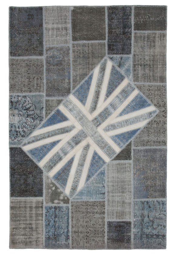 7x10 Uk Flag Patchwork Rug - 22617