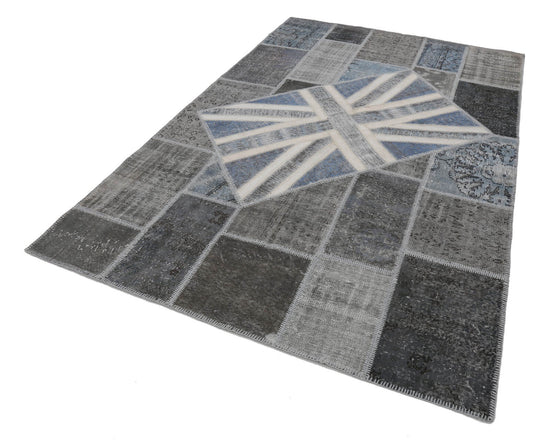 7x10 Uk Flag Patchwork Rug - 22617