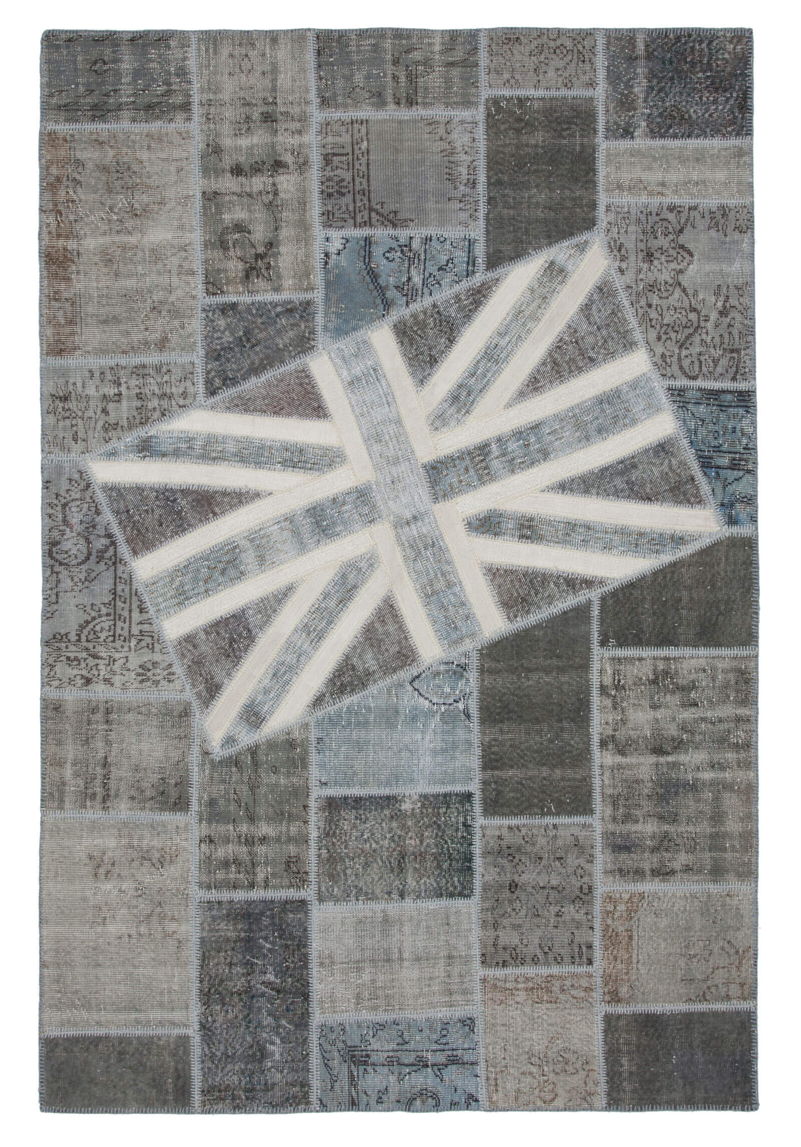 6x10 British Flag Patchwork Rug - 22618