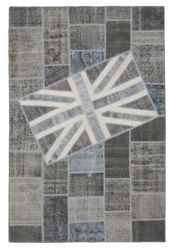 6x10 British Flag Patchwork Rug - 22618