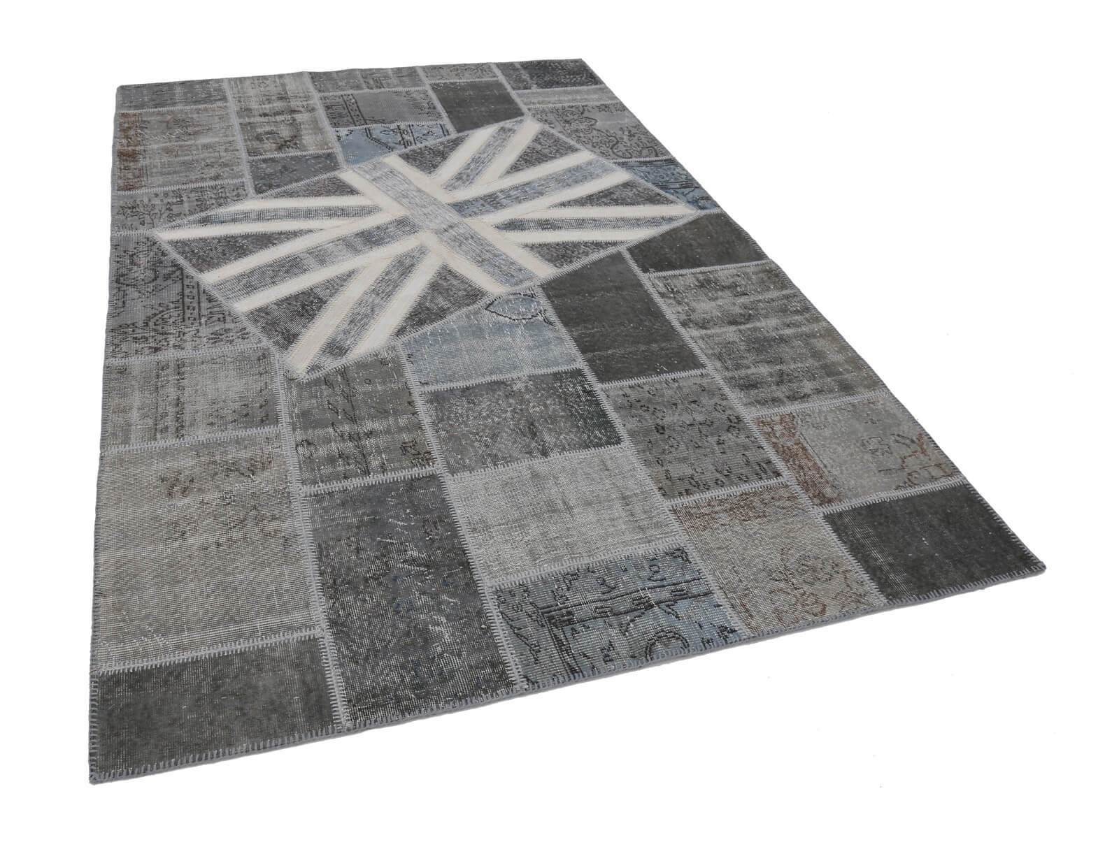 6x10 British Flag Patchwork Rug - 22618